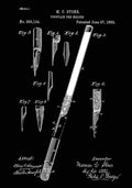 Patent Blueprint FountainPen black A4 Photo Print