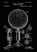 Patent Blueprint Globe black A4 Photo Print