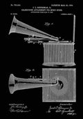 Patent Blueprint Gramophone black (2) A4 Photo Print