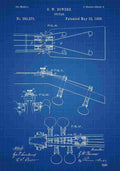 Patent Blueprint Guitar blue A4 Photo Print