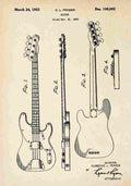 Patent Blueprint Guitar (2) A4 Photo Print