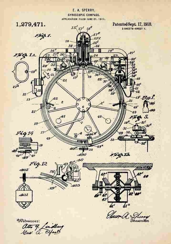 Patent Blueprint Gyroscope A4 Photo Print