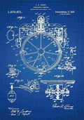 Patent Blueprint Gyroscope blue A4 Photo Print