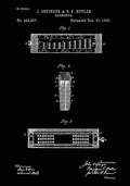 Patent Blueprint Harmonica black A4 Photo Print