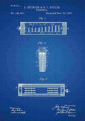 Patent Blueprint Harmonica blue A4 Photo Print
