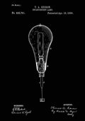 Patent Blueprint LightBulb black A4 Photo Print