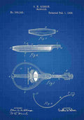 Patent Blueprint Mandolin blue A4 Photo Print