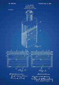 Patent Blueprint MedicineBottle blue A4 Photo Print