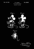 Patent Blueprint MickyMouse black A4 Photo Print