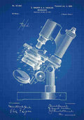 Patent Blueprint Microscope blue A4 Photo Print