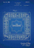 Patent Blueprint Monopoly blue A4 Photo Print