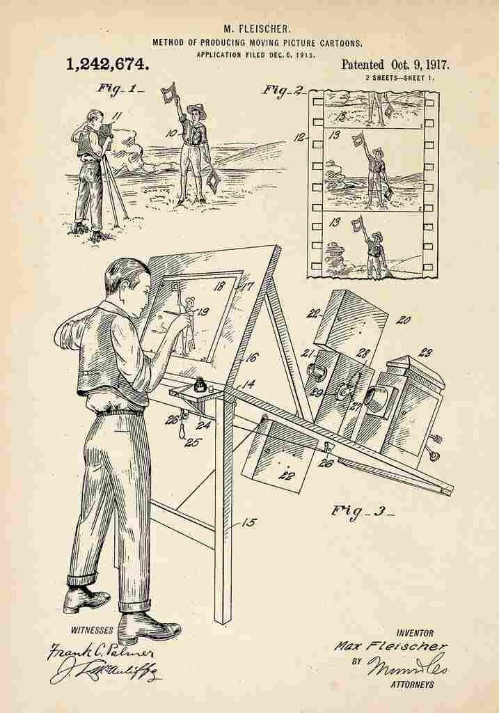Patent Blueprint MovingPictureCartoons A4 Photo Print
