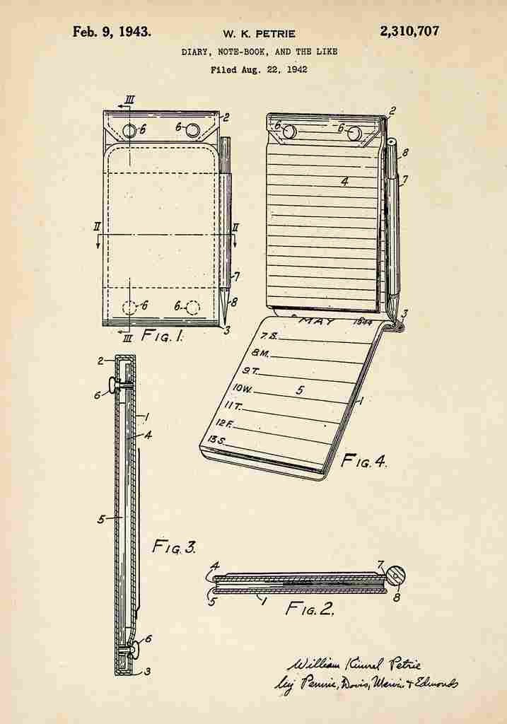 Patent Blueprint Notebook A4 Photo Print