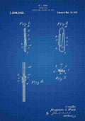 Patent Blueprint PaperClip blue A4 Photo Print