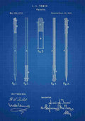Patent Blueprint Pencils blue A4 Photo Print