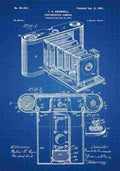 Patent Blueprint PhotographicCamera 2 blue A4 Photo Print