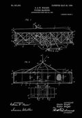 Patent Blueprint Plane black A4 Photo Print