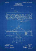 Patent Blueprint Plane blue A4 Photo Print
