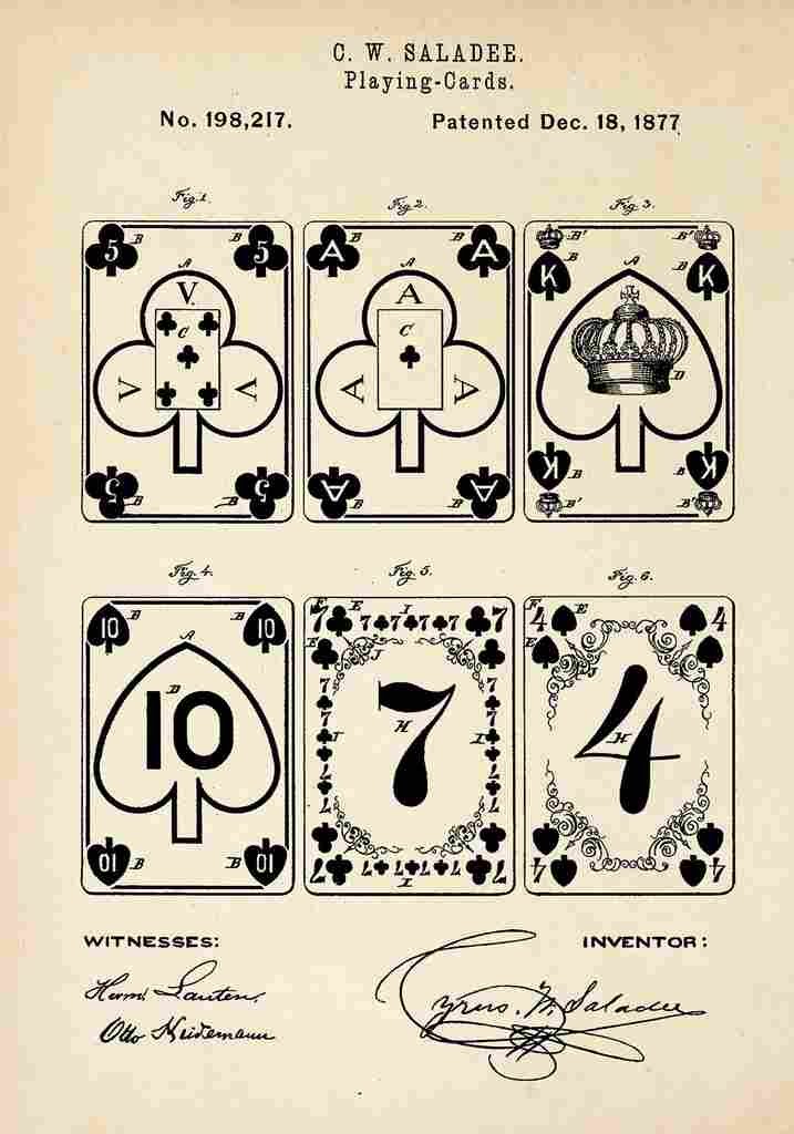 Patent Blueprint PlayingCards A4 Photo Print