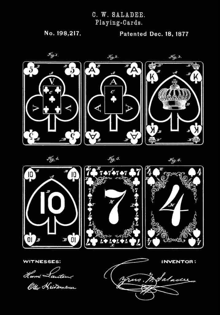 Patent Blueprint PlayingCards black A4 Photo Print