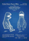 Patent Blueprint Puppet blue A4 Photo Print