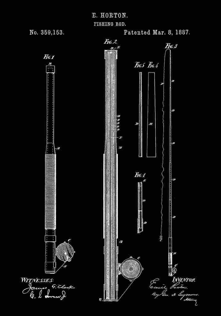 Patent Blueprint Rod black A4 Photo Print