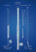 Patent Blueprint Rod blue A4 Photo Print