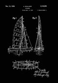Patent Blueprint Sailboat black A4 Photo Print