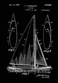 Patent Blueprint SailboatII black A4 Photo Print