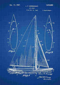 Patent Blueprint SailboatII blue A4 Photo Print