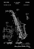 Patent Blueprint Saxophone black A4 Photo Print