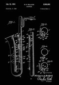 Patent Blueprint Saxophone black (2) A4 Photo Print
