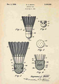 Patent Blueprint Shuttlecock A4 Photo Print