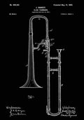 Patent Blueprint SlideTrombone black A4 Photo Print