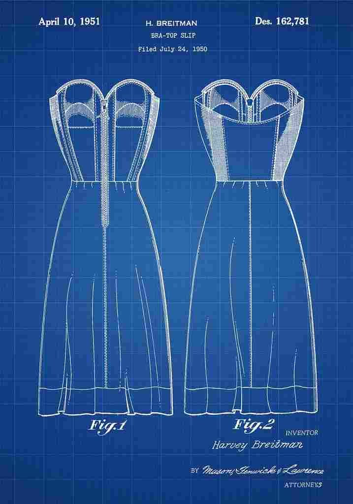 Patent Blueprint Slip blue A4 Photo Print
