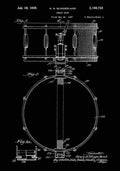 Patent Blueprint SnareDrum black A4 Photo Print
