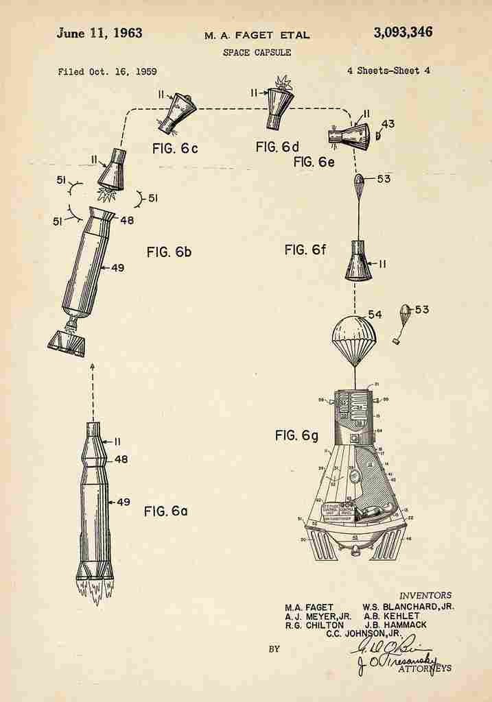 Patent Blueprint SpaceCapsule A4 Photo Print