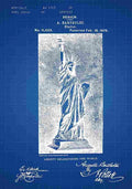 Patent Blueprint StatueofLiberty blue A4 Photo Print