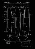 Patent Blueprint Surfboard black A4 Photo Print