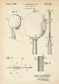 Patent Blueprint TableTennisRacket A4 Photo Print