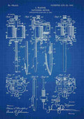 Patent Blueprint TattooMachine blue A4 Photo Print