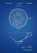 Patent Blueprint TeacupReading blue A4 Photo Print