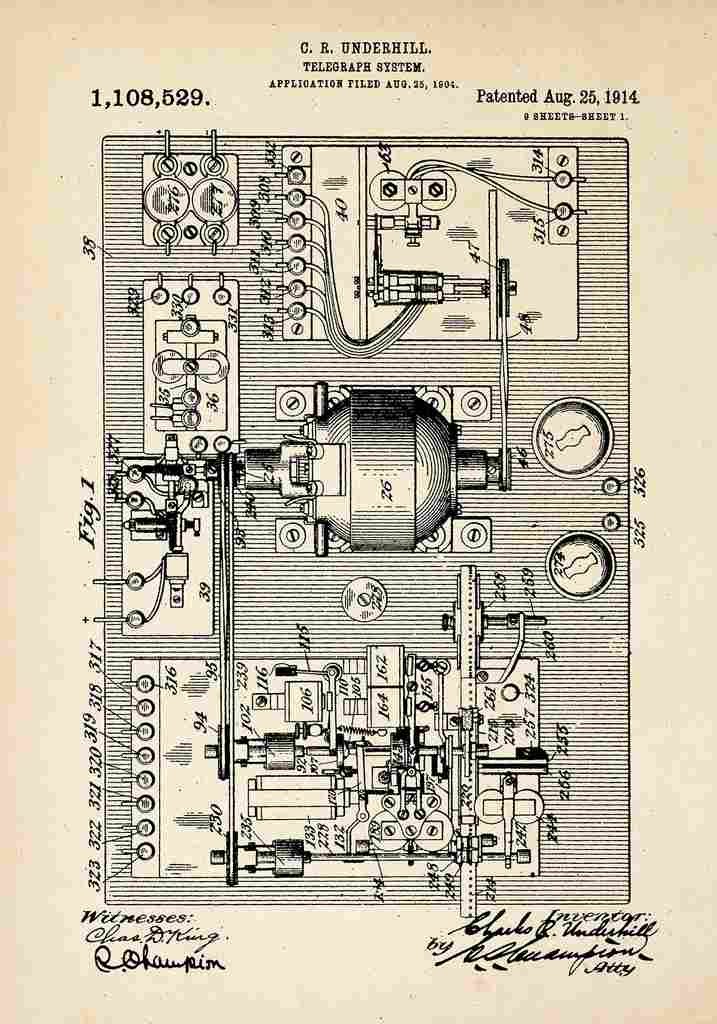 Patent Blueprint TelegraphSystem A4 Photo Print