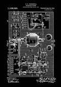 Patent Blueprint TelegraphSystem black A4 Photo Print