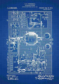 Patent Blueprint TelegraphSystem blue A4 Photo Print