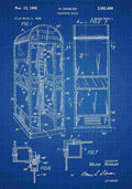 Patent Blueprint TelephoneBooth blue A4 Photo Print