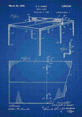 Patent Blueprint TennisTable blue A4 Photo Print