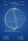Patent Blueprint TerrestroSiderealGlobe blue A4 Photo Print