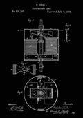 Patent Blueprint Tesla sElectricArcLamp black A4 Photo Print