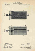 Patent Blueprint Tesla sElectricalCondenser A4 Photo Print